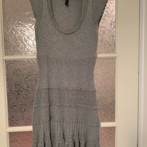 BCBG GREY RUFFLED DRESS